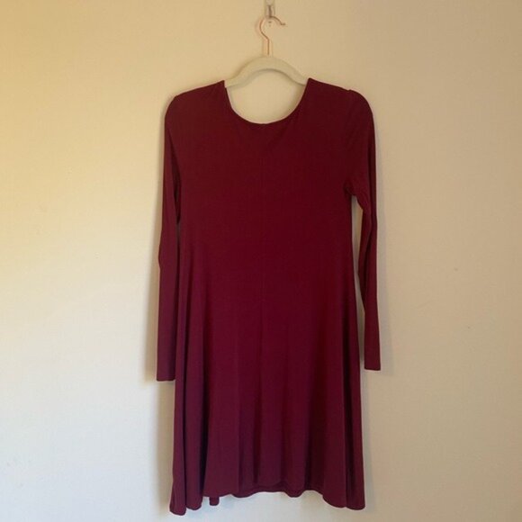 Old Navy Cranberry Long Sleeve Swing Dress Size S - Picture 3 of 8